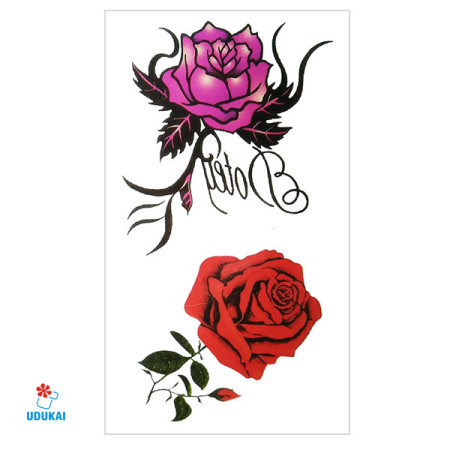 Laikina tatuiruotė Rožės E12; 10x6cm Laikina tatuiruotė Rožės E12; 10x6cm