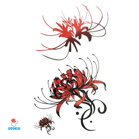 Laikina tatuiruotė Gėlės E23; 10x6cm