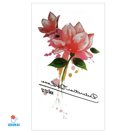 Laikina tatuiruotė Gėlės F03; 10x6cm