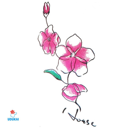 Laikina tatuiruotė Gėlės F09; 10x6cm