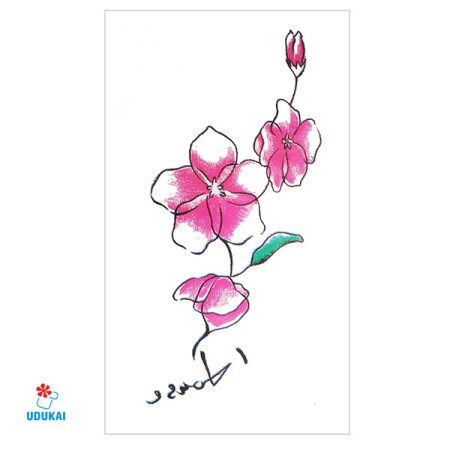 Laikina tatuiruotė Gėlės F09; 10x6cm