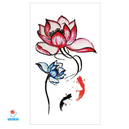 Laikina tatuiruotė Gėlės G02; 10x6cm