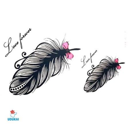 Laikina tatuiruotė Plunksna NA029; 10x6cm Laikina tatuiruotė Plunksna NA029; 10x6cm