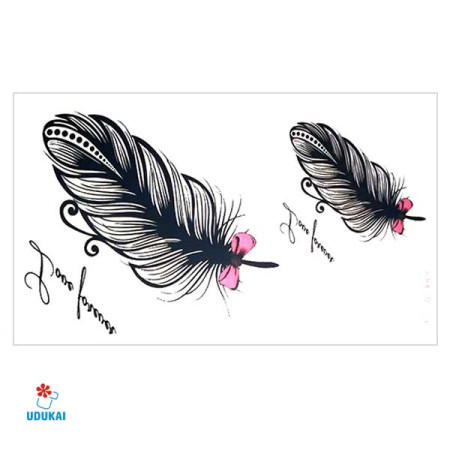 Laikina tatuiruotė Plunksna NA029; 10x6cm Laikina tatuiruotė Plunksna NA029; 10x6cm
