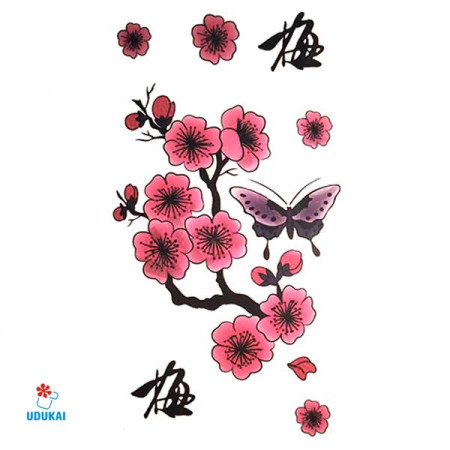 Laikina tatuiruotė Sakura A040; 10x6cm Laikina tatuiruotė Sakura A040; 10x6cm