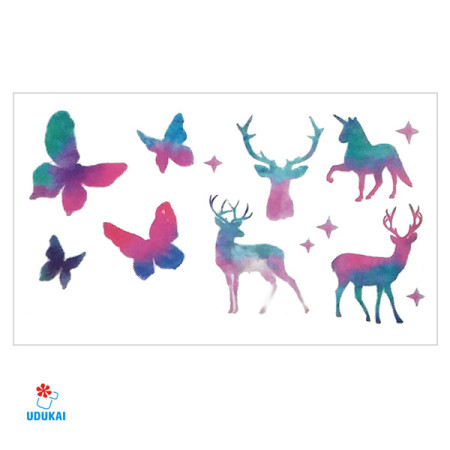 Laikina tatuiruotė Gyvūnai W004; 10x6cm