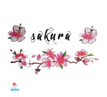 Laikina tatuiruotė Sakura W009; 10x6cm