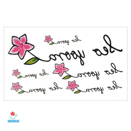 Laikina tatuiruotė Gėlės W035; 10x6cm