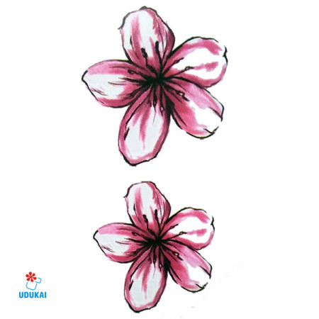 Laikina tatuiruotė Gėlės W037; 10x6cm