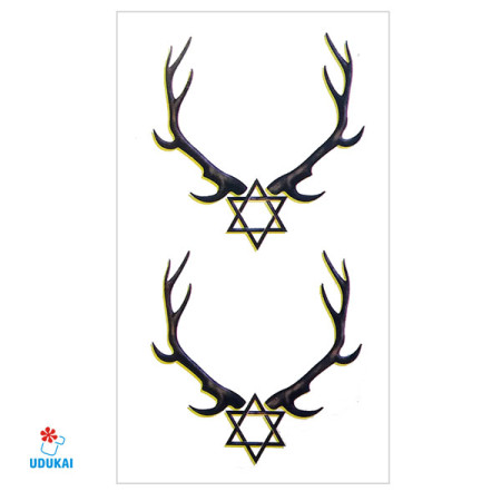 Laikina tatuiruotė Ragai W041; 10x6cm