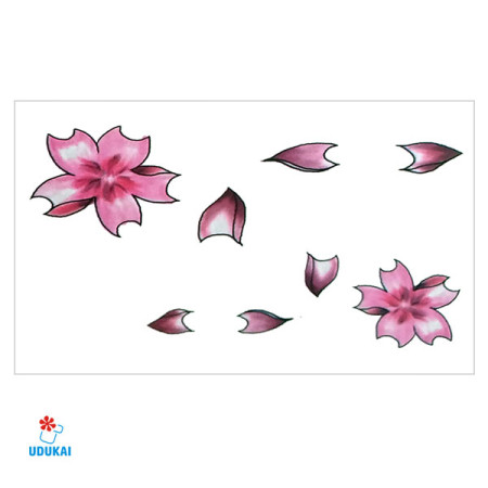 Laikina tatuiruotė Gėlės W046; 10x6cm
