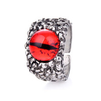 Žiedas Snake Eye Red; 17-21 pritaikomo dydžio