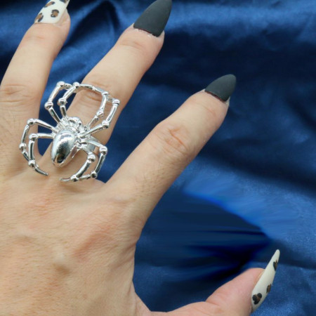 Žiedas Spider Big Silver; 17.5-21 pritaikomo dydžio