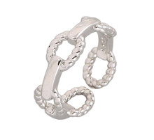 Žiedas Grandinė sidabro spalvos; 16.5-19 pritaikomo dydžio