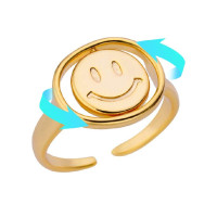 Žiedas Smile and Sad Gold; 16.5-21 pritaikomo dydžio