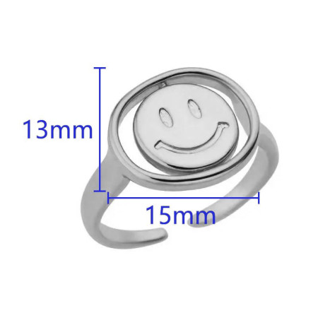 Žiedas Smile and Sad Silver; 16.5-21 pritaikomo dydžio Žiedas Smile and Sad Silver; 16.5-21 pritaikomo dydžio