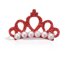 Zoo Tiara Pearl Red segtukas plaukams šunims ir katėms; 4.5x3cm  