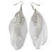 Auskarai White Wings Feathers; 2vnt