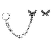 Auskarai Romantic Butterfly Silver; 2vnt