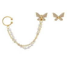 Auskarai Romantic Butterfly Gold; 2vnt