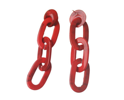 Auskarai Chain Red; 2vnt