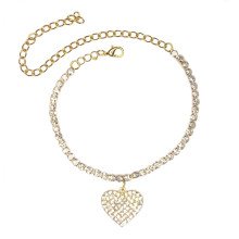 Kojos papuošalas grandinėlė Heart Shine Gold; 20-31cm