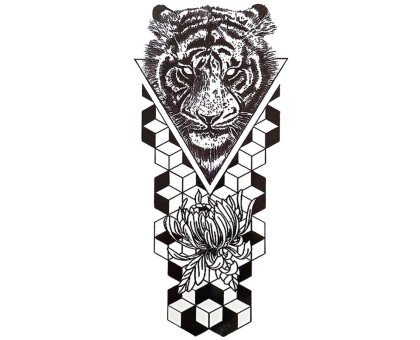 Laikina tatuiruotė Tigras 094; 21x12cm