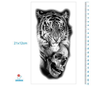 Laikina tatuiruotė Tigras 374; 21x12cm