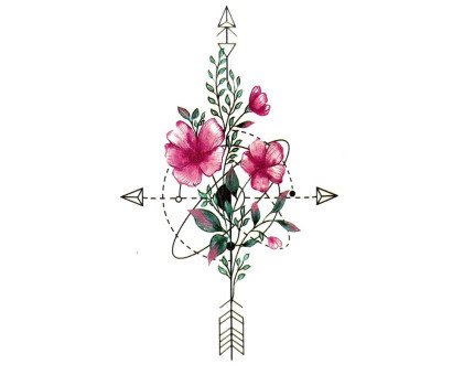 Laikina tatuiruotė Gėlės 82041; 10x6cm
