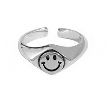 Žiedas Smile Rhombus Silver; universalaus dydžio