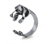 Žiedas Šuniukas sidabro spalvos; universalaus dydžio